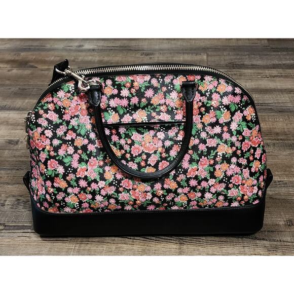 NWOT Coach Posey Cluster Floral Sierra Satchel Black/Pink # F57622 - Picture 1 of 12